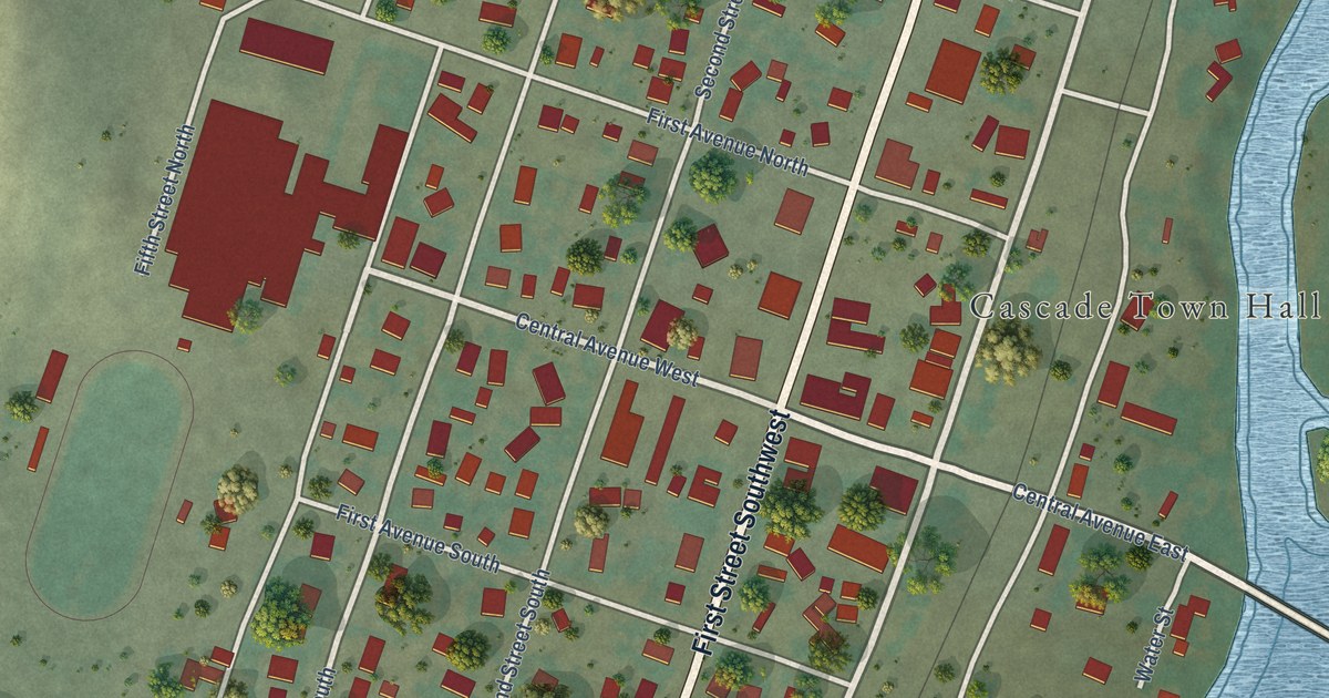 Map of Cascade, Montana in 2026