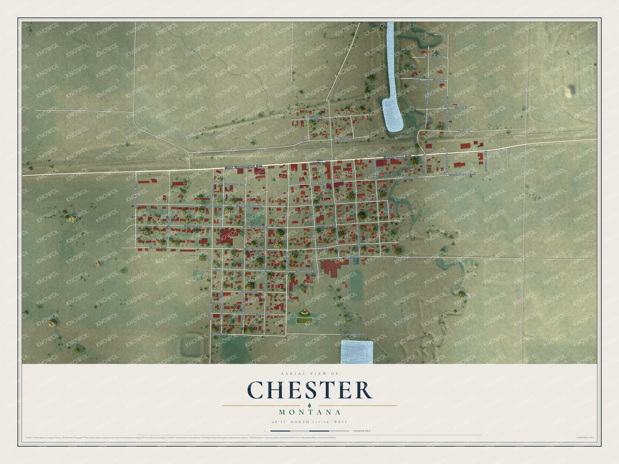 Watermarked full-map preview of Chester, Montana