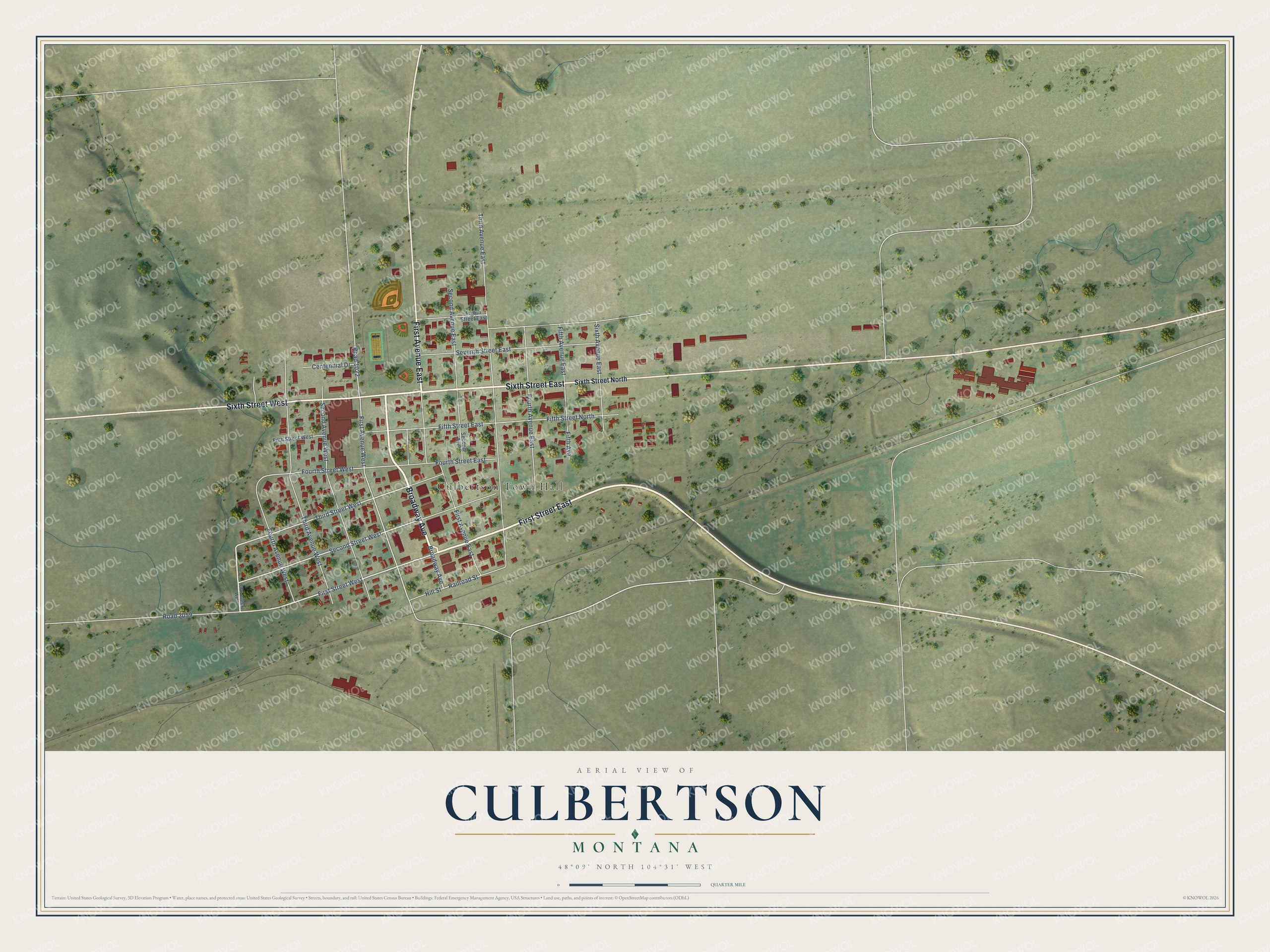 Watermarked full-map preview of Culbertson, Montana