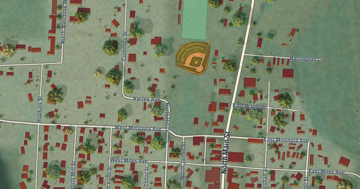 Map of Darby, Montana in 2026