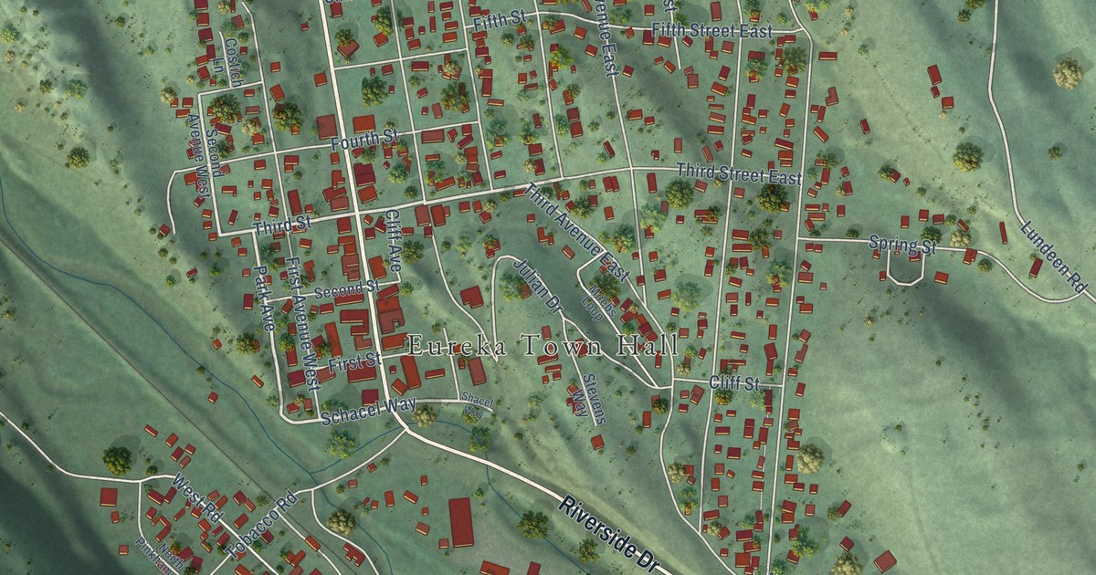 Map of Eureka, Montana in 2026