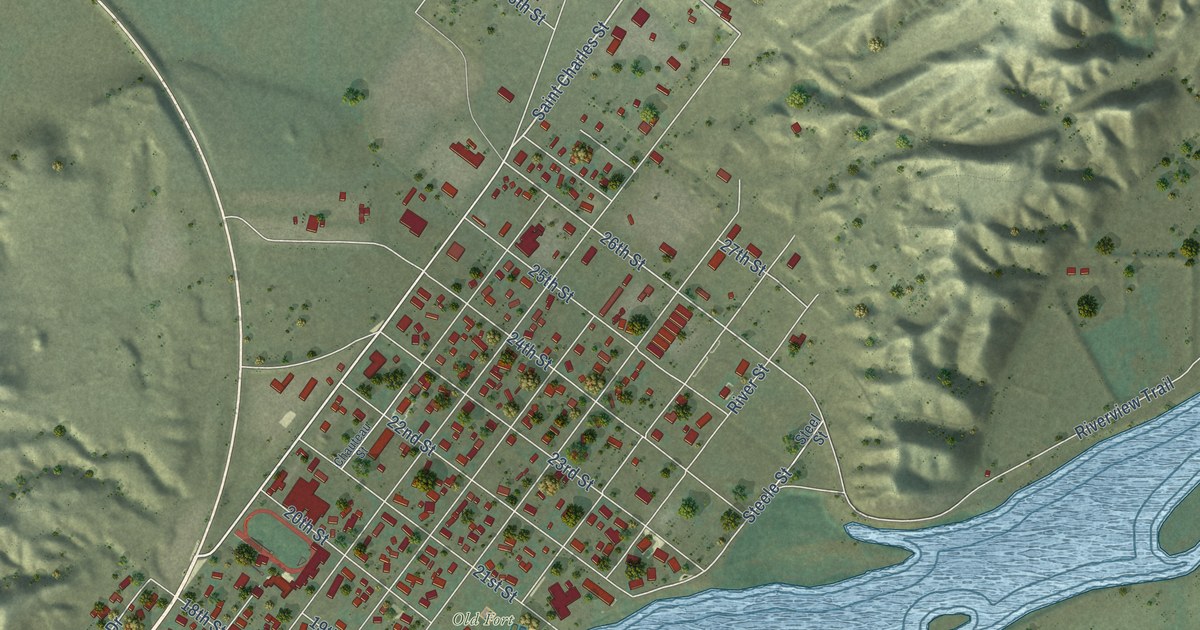 Map of Fort Benton, Montana in 2026