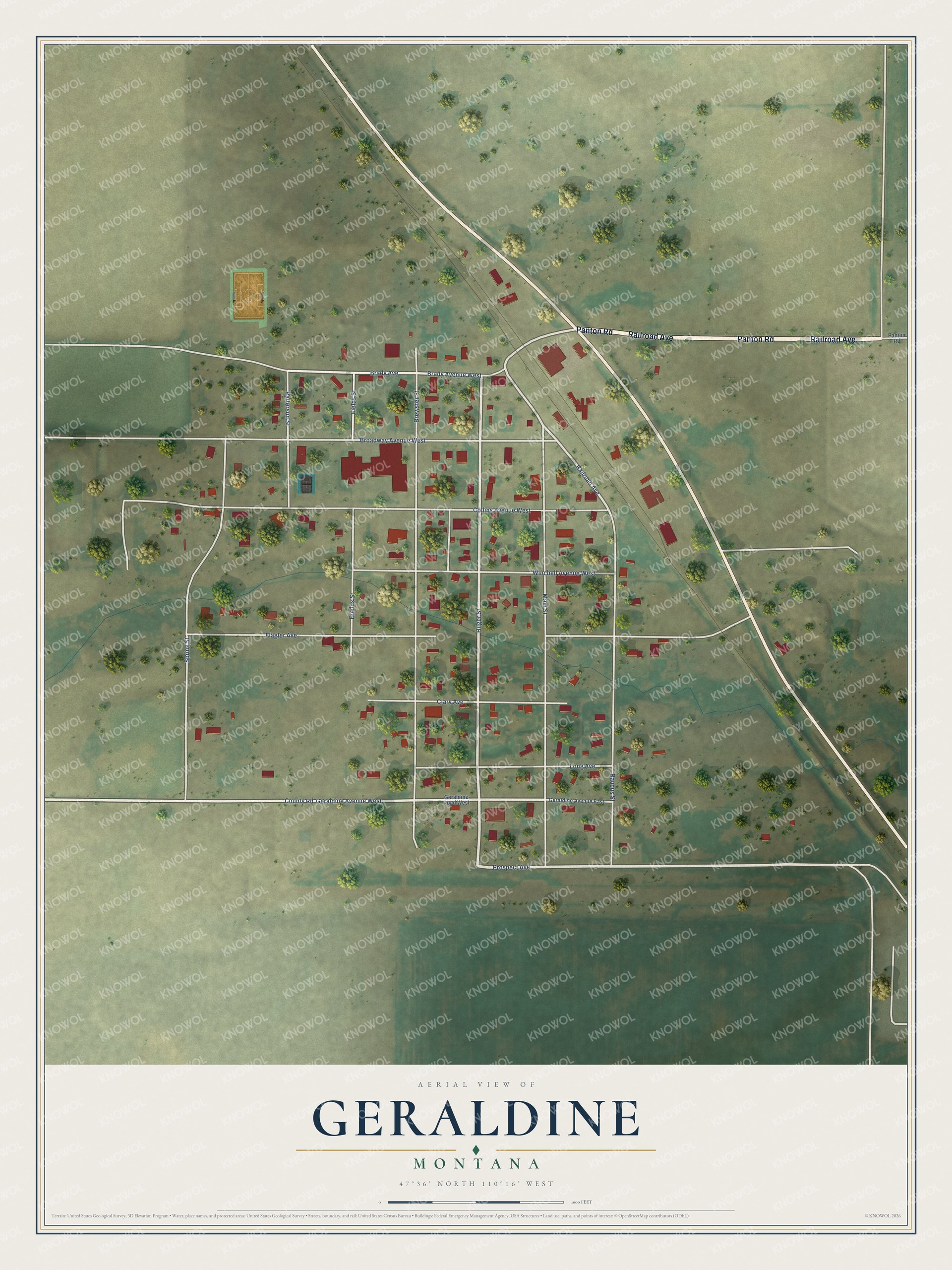 Watermarked full-map preview of Geraldine, Montana
