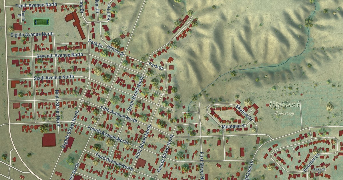 Map of Glasgow, Montana in 2026