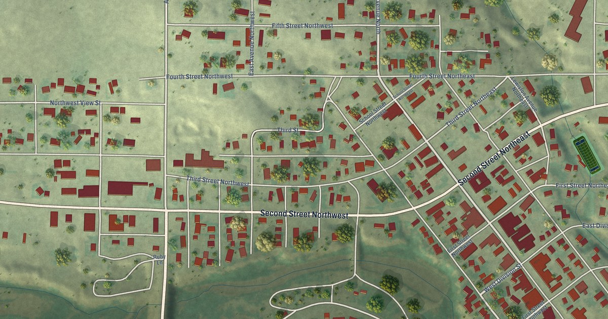 Map of Harlowton, Montana in 2026