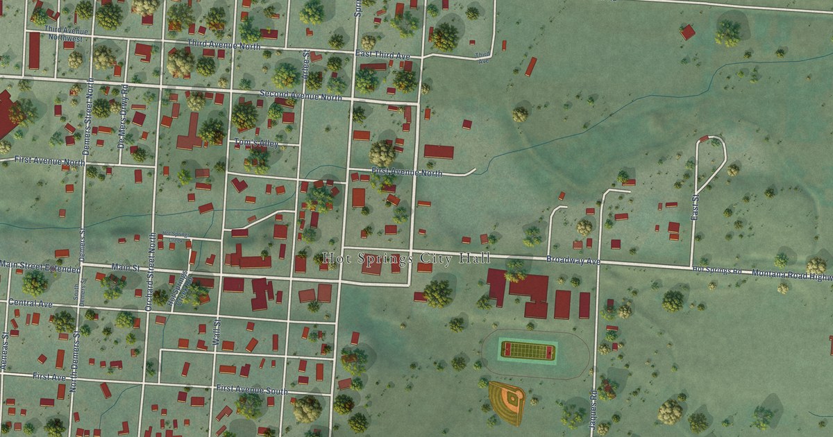 Map of Hot Springs, Montana in 2026