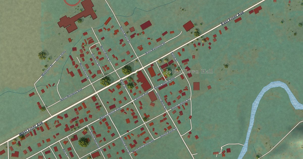 Map of Joliet, Montana in 2026