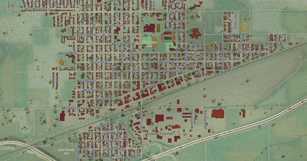 Map of Laurel, Montana in 2026