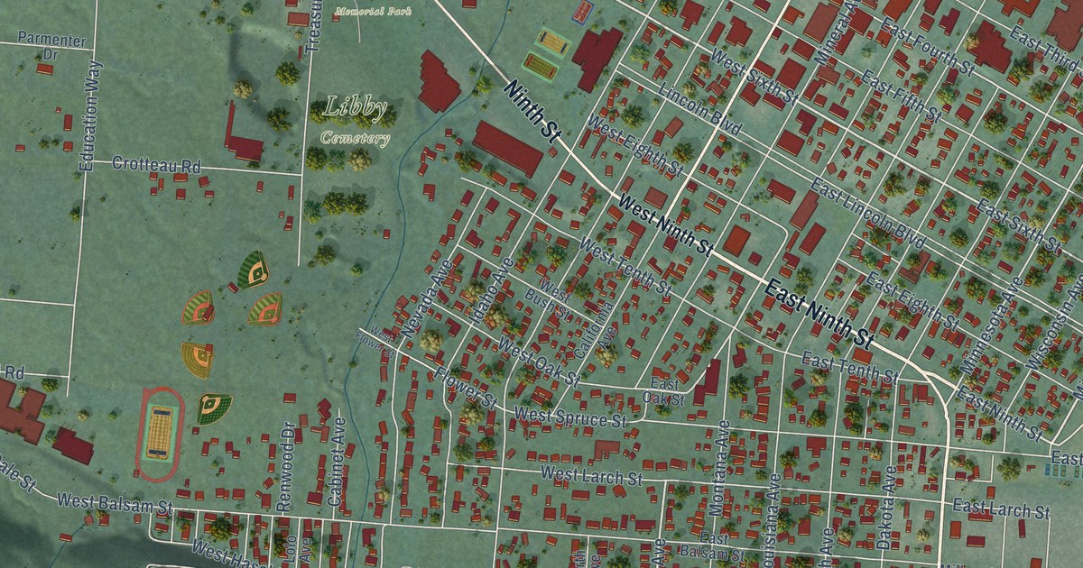 Map of Libby, Montana in 2026