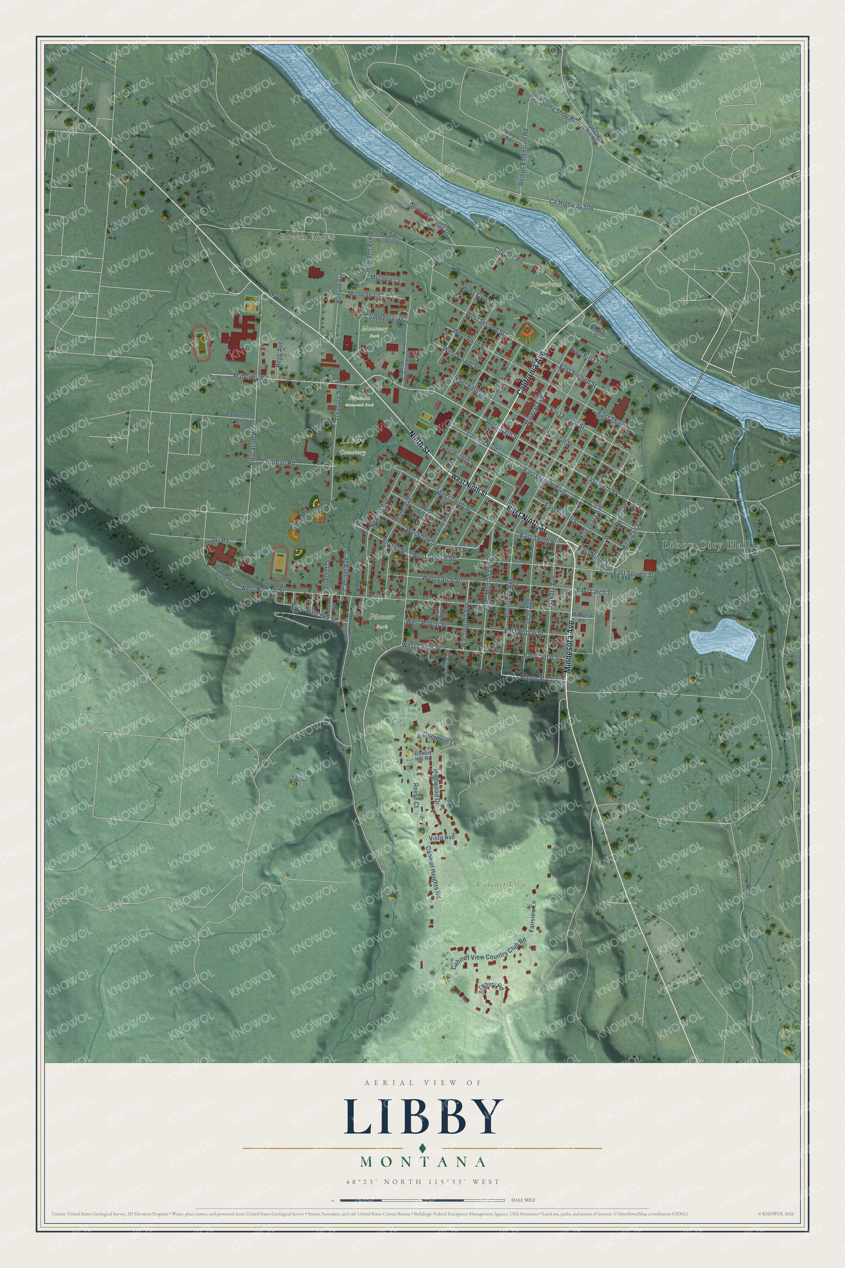 Watermarked full-map preview of Libby, Montana