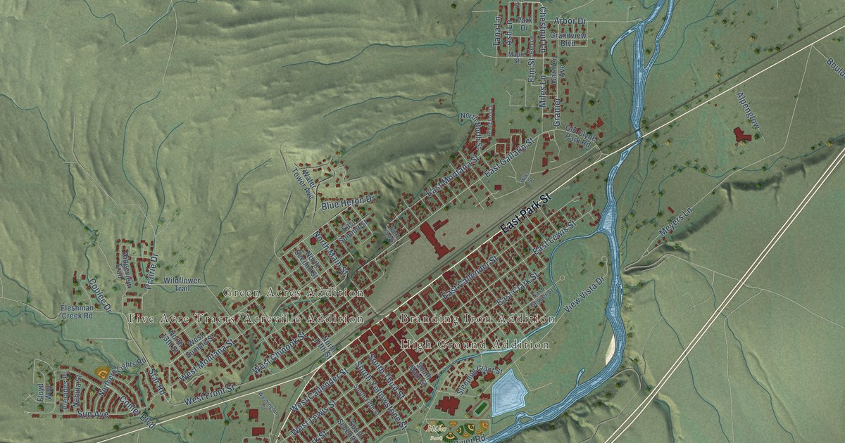 Map of Livingston, Montana in 2026