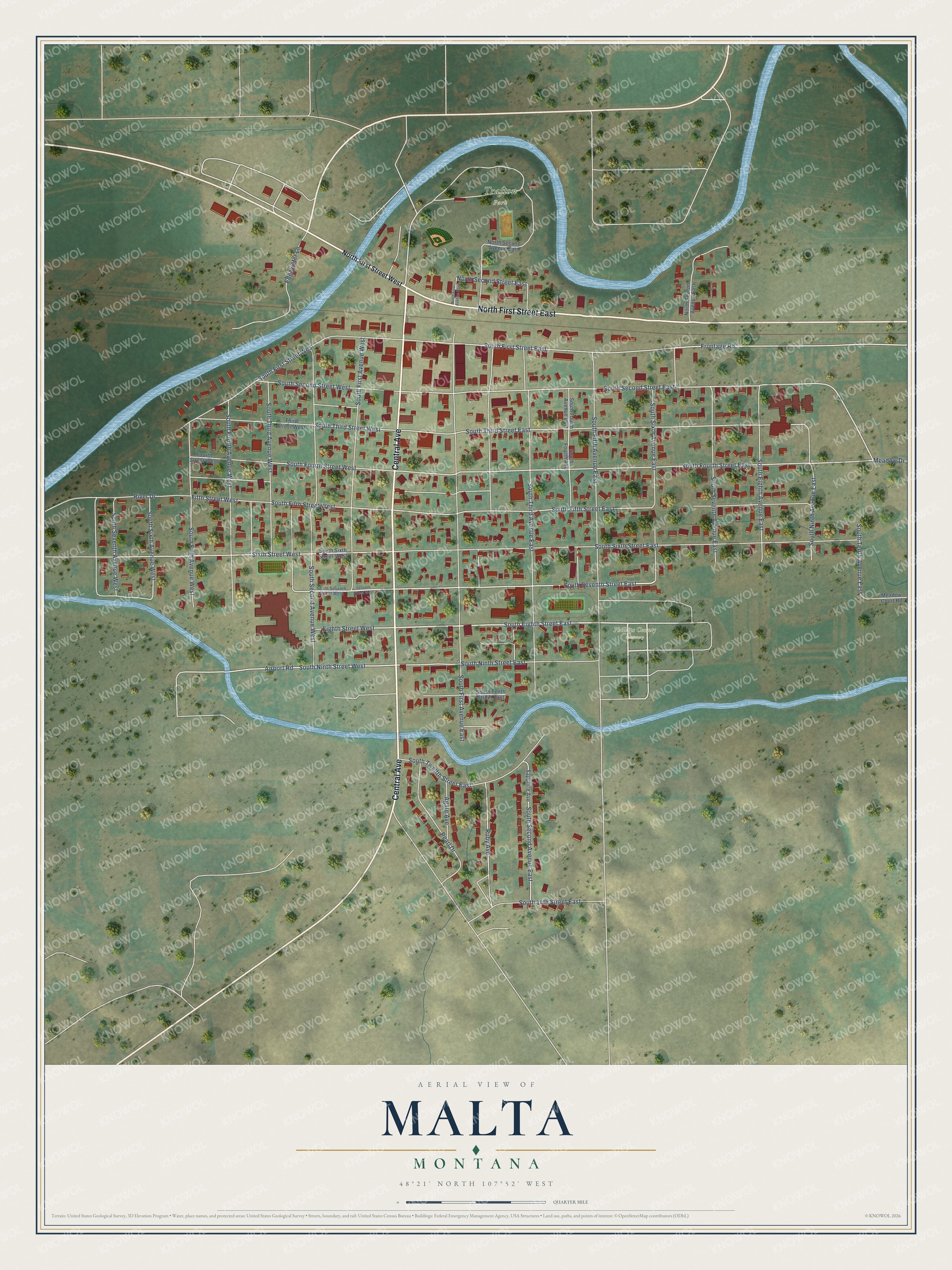 Watermarked full-map preview of Malta, Montana