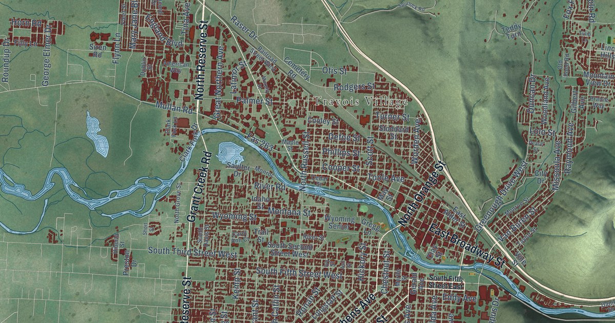 Map of Missoula, Montana in 2026