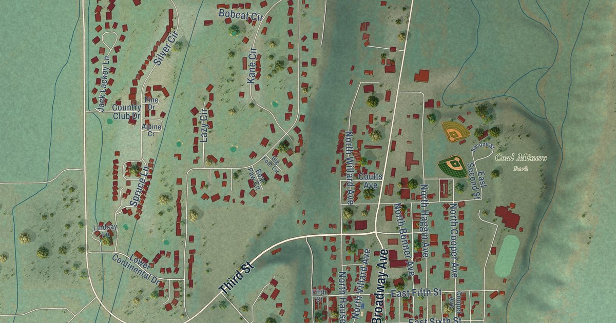 Map of Red Lodge, Montana in 2026
