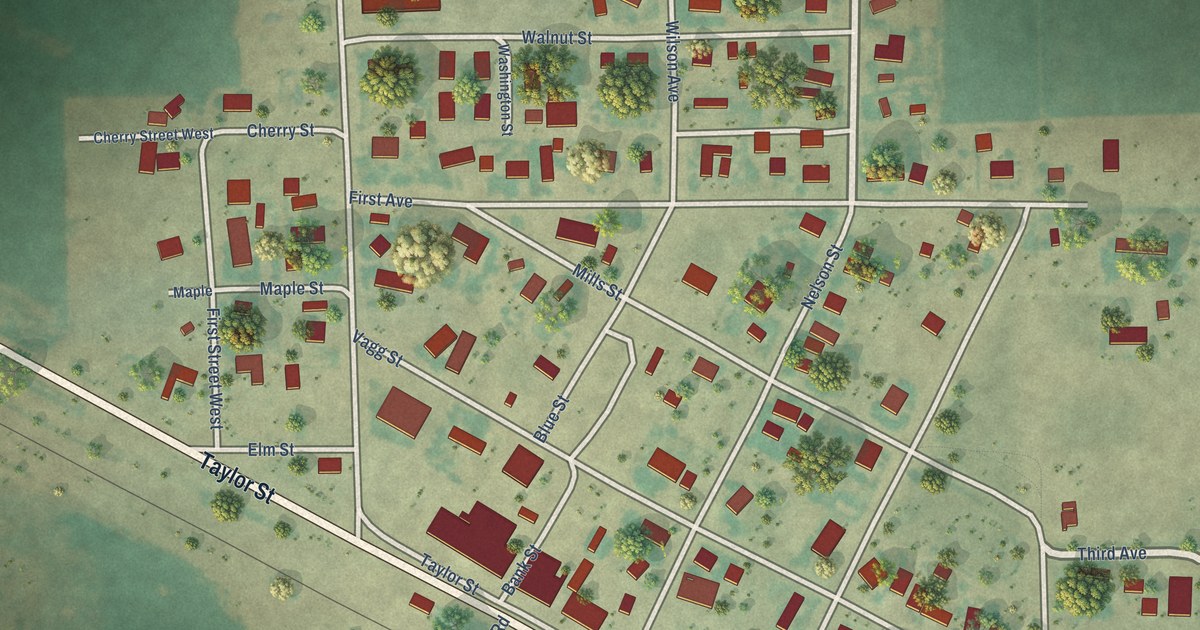 Map of Saco, Montana in 2026