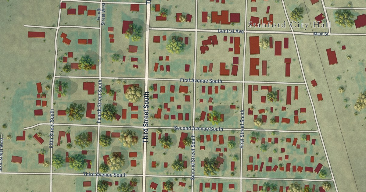 Map of Stanford, Montana in 2026