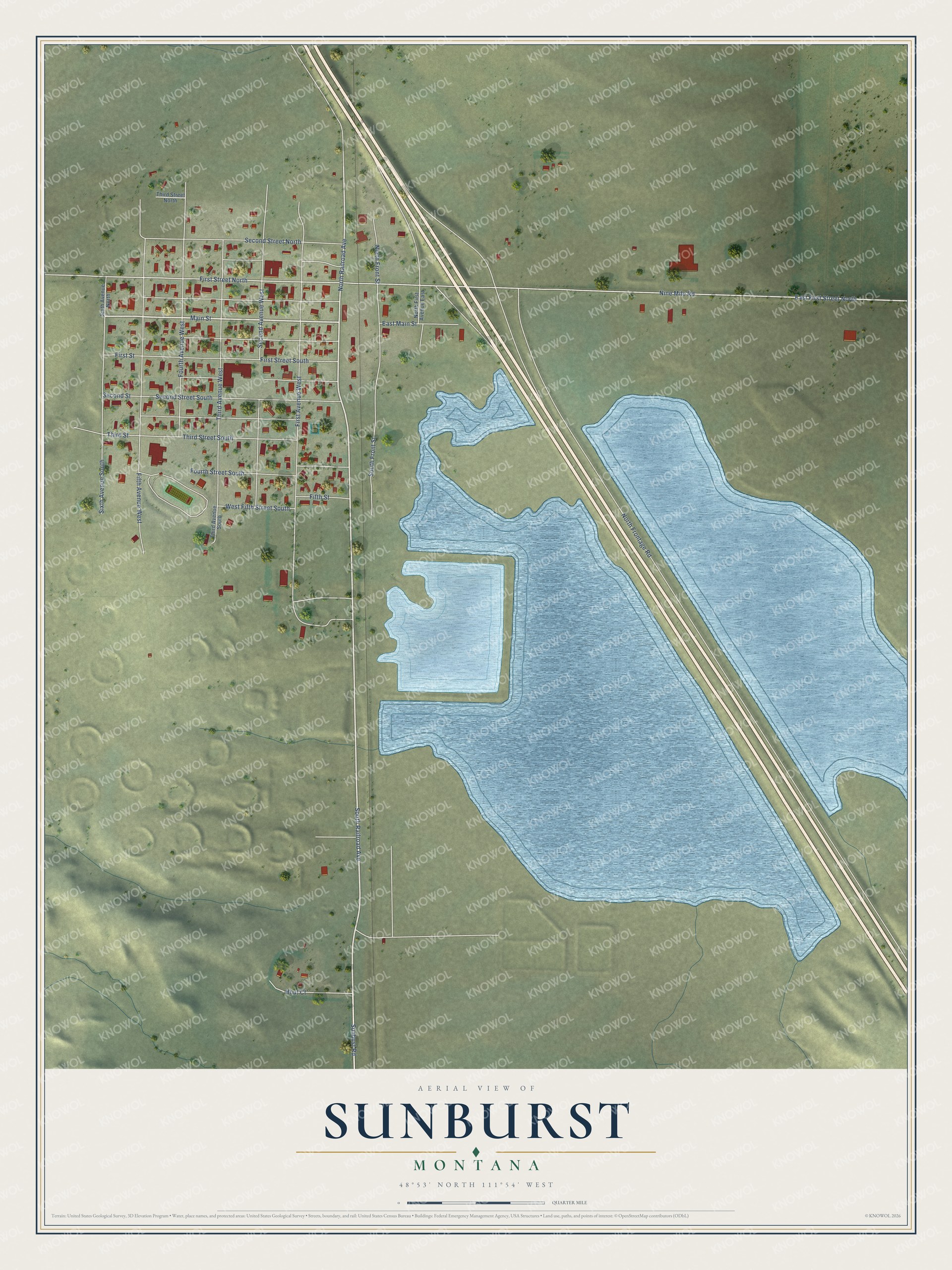 Watermarked full-map preview of Sunburst, Montana