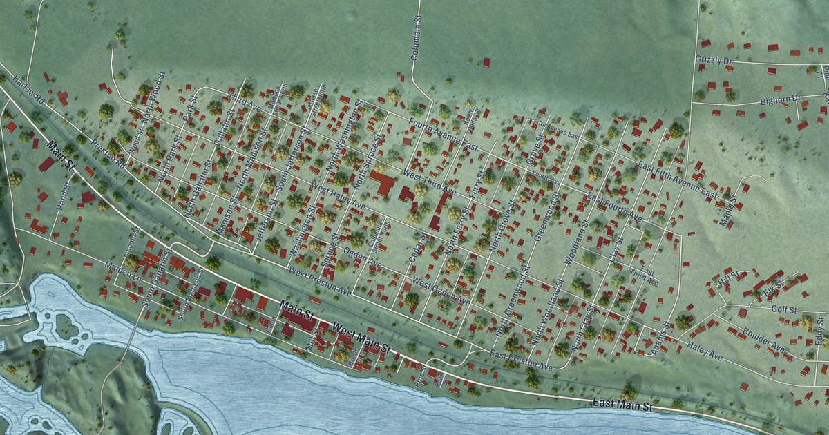 Map of Thompson Falls, Montana in 2026