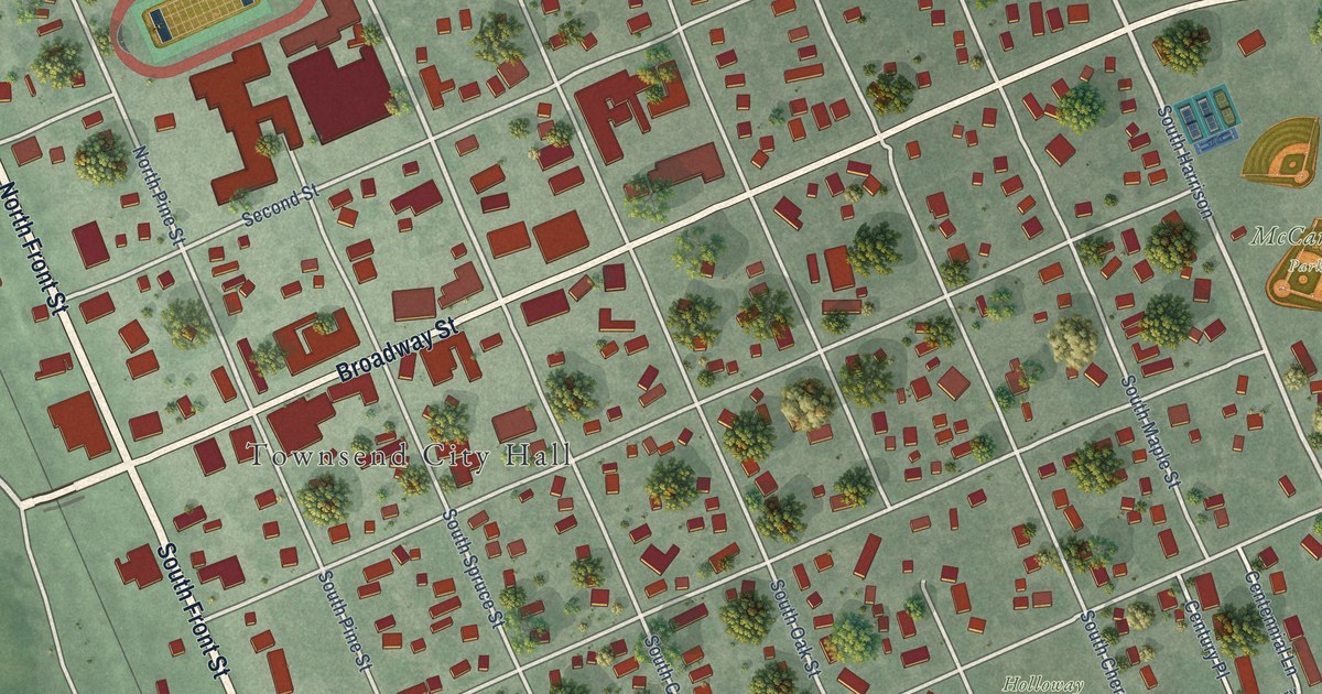 Map of Townsend, Montana in 2026