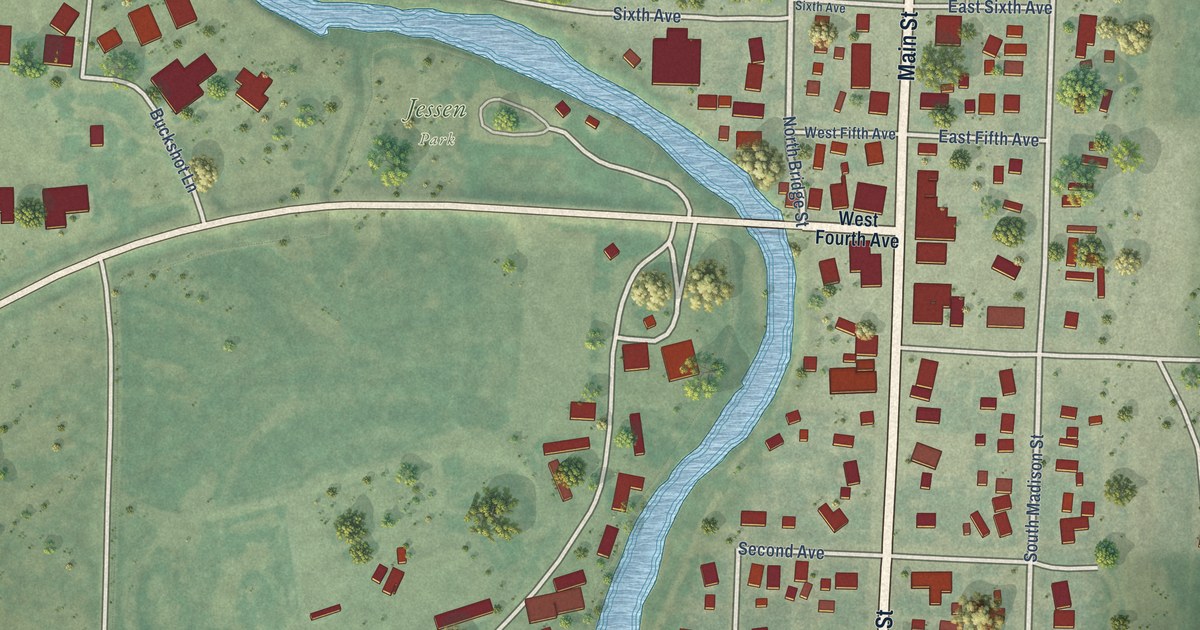 Map of Twin Bridges, Montana in 2026