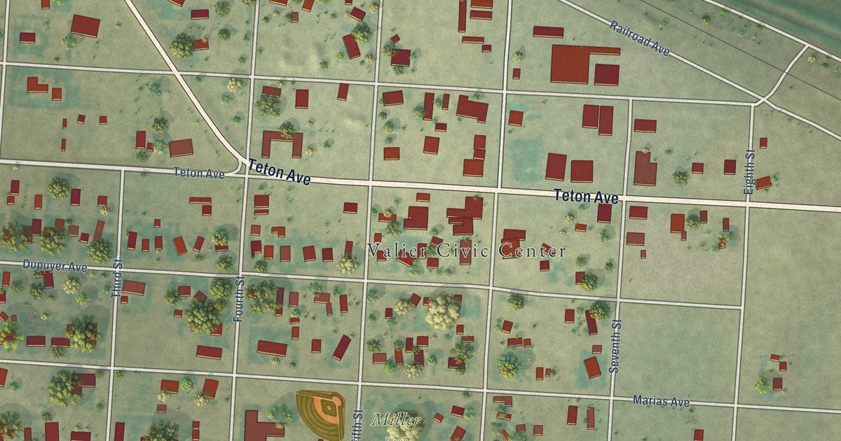 Map of Valier, Montana in 2026