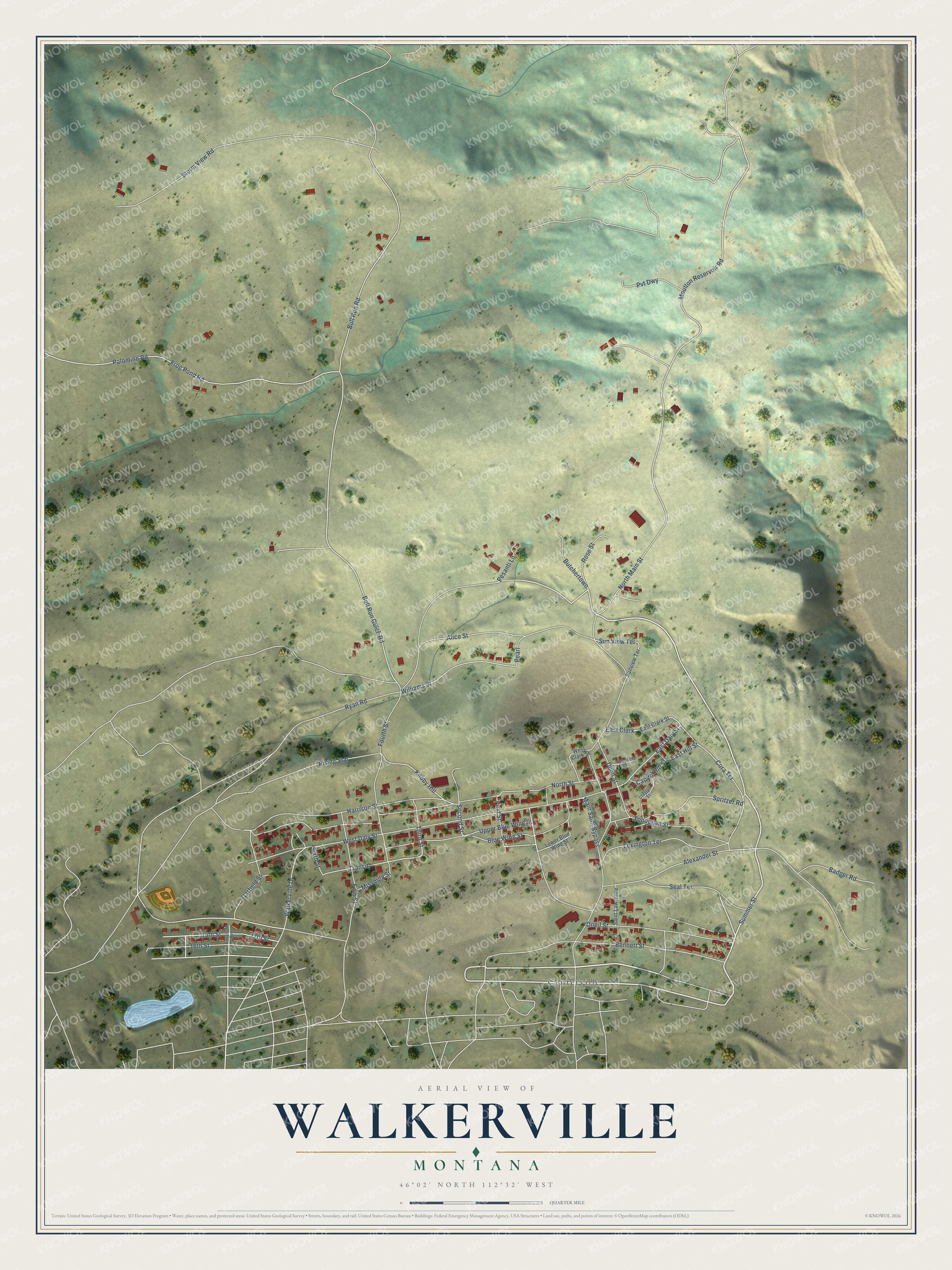 Watermarked full-map preview of Walkerville, Montana