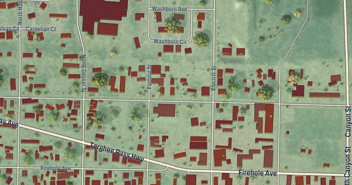 Map of West Yellowstone, Montana in 2026