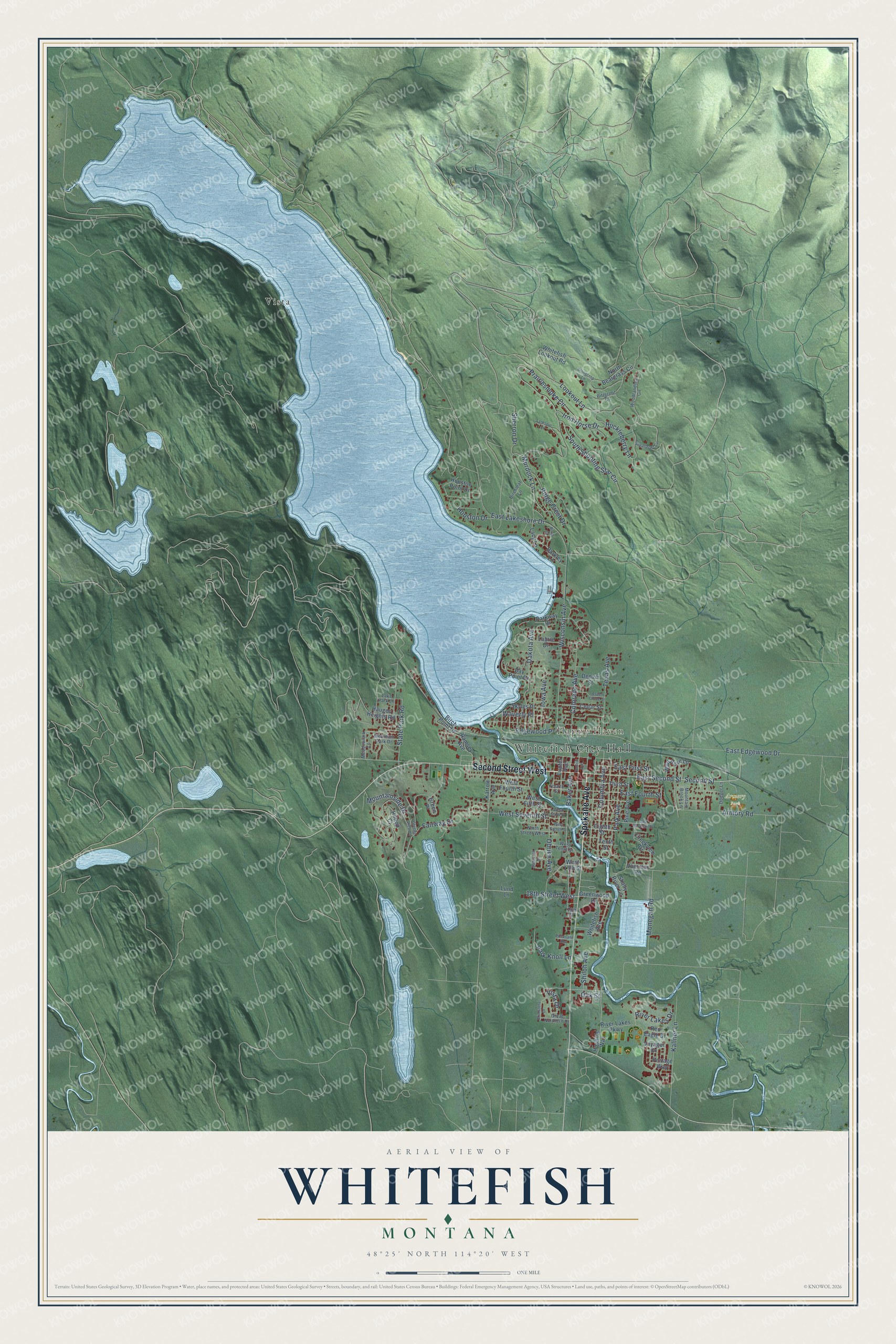 Watermarked full-map preview of Whitefish, Montana