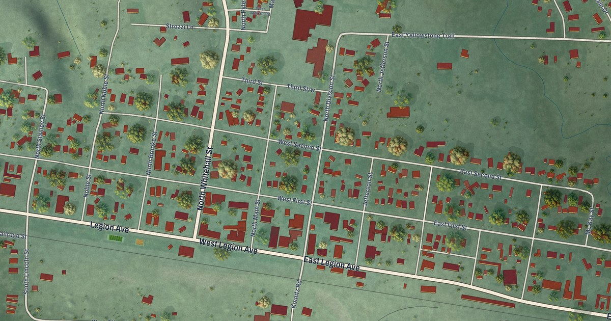 Map of Whitehall, Montana in 2026