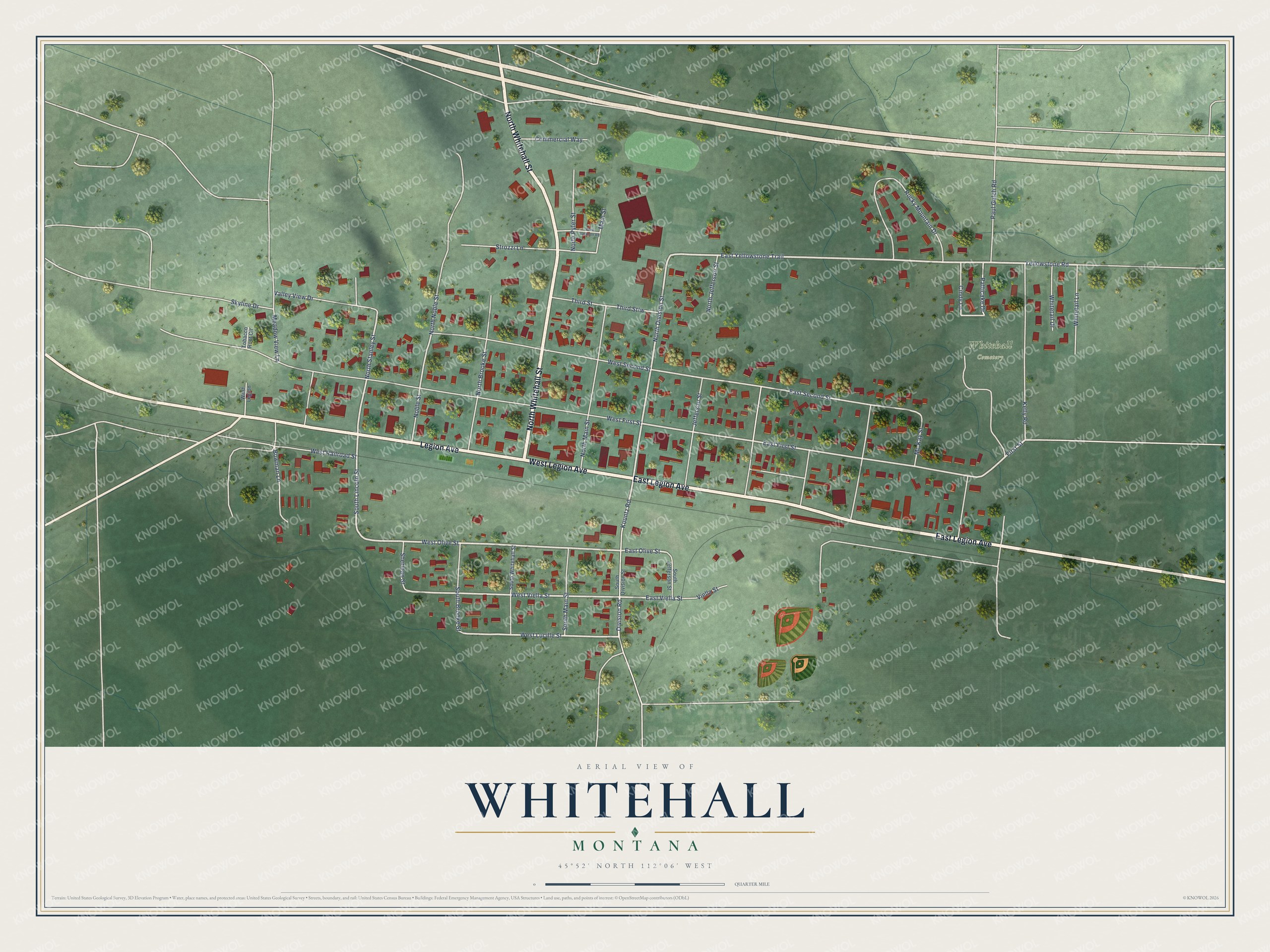 Watermarked full-map preview of Whitehall, Montana