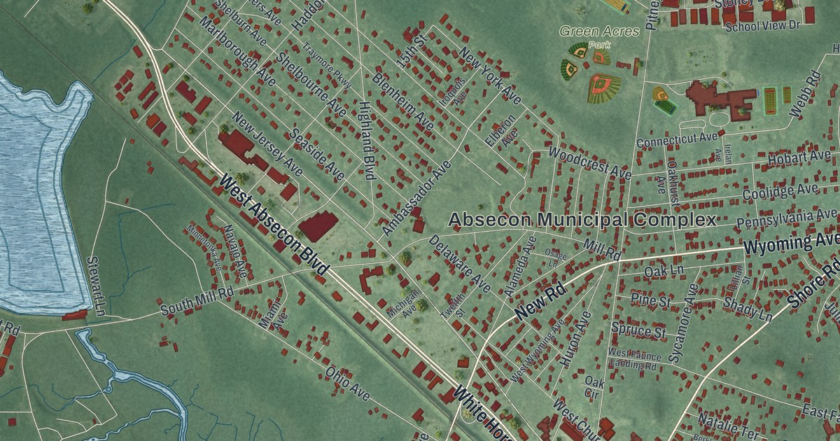 Map of Absecon, New Jersey in 2026