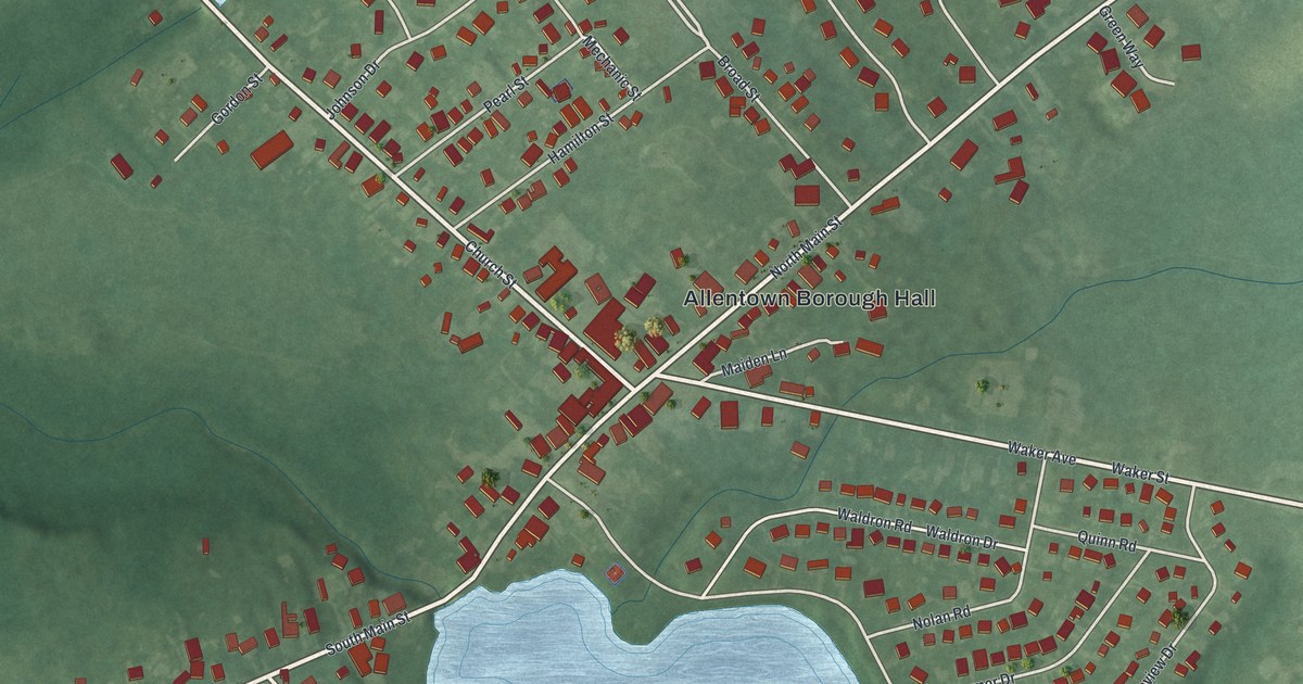 Map of Allentown, New Jersey in 2026