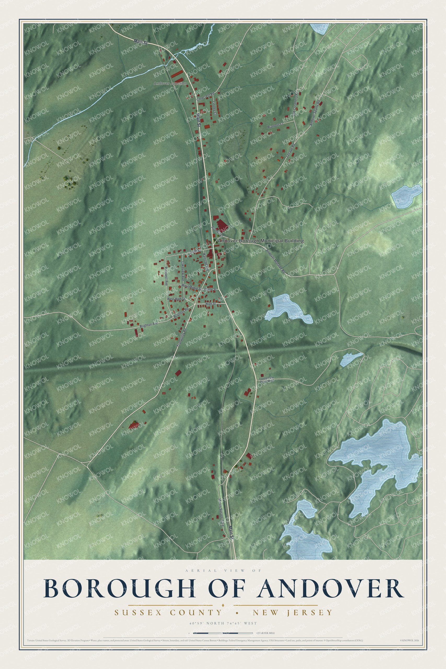 Watermarked full-map preview of Borough of Andover, New Jersey