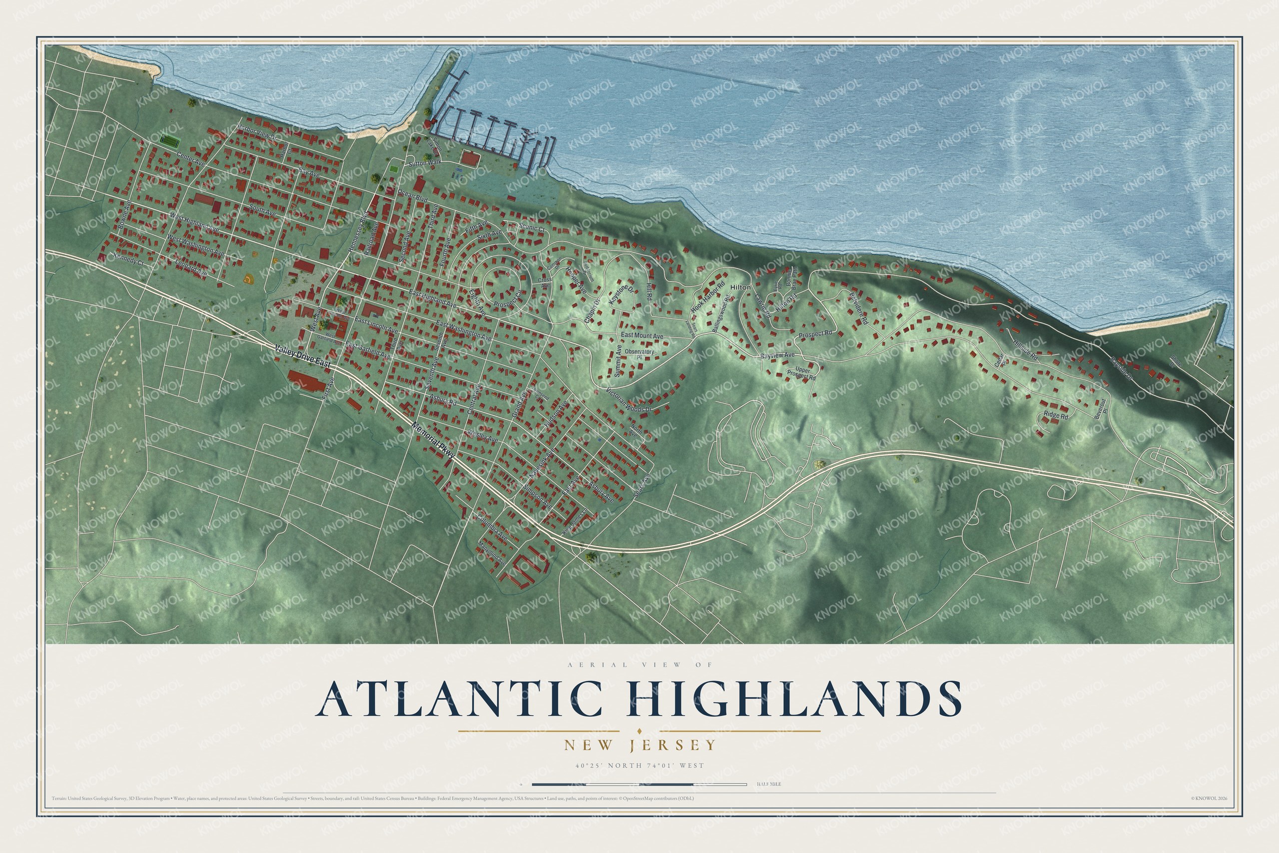 Watermarked full-map preview of Atlantic Highlands, New Jersey