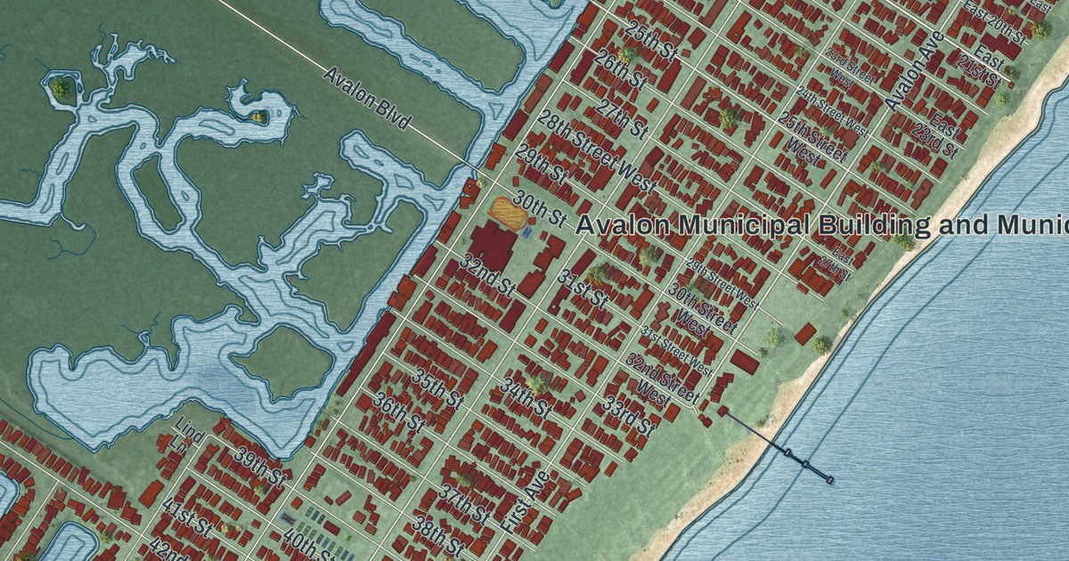 Map of Avalon, New Jersey in 2026