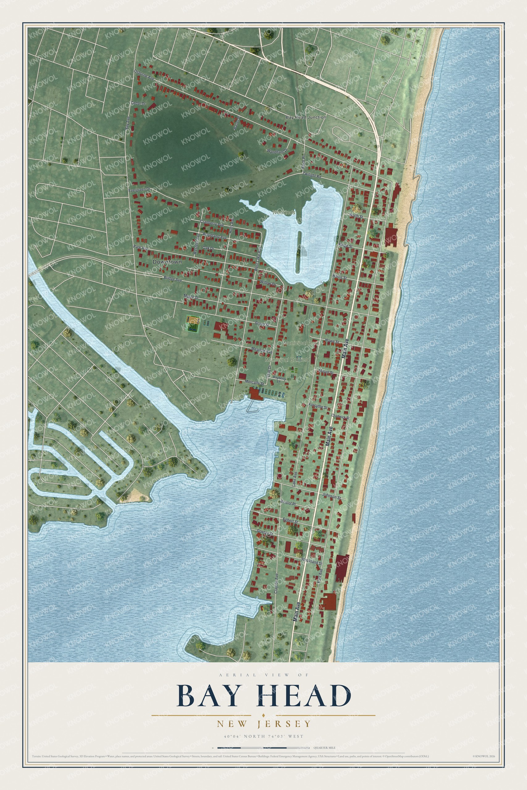 Watermarked full-map preview of Bay Head, New Jersey