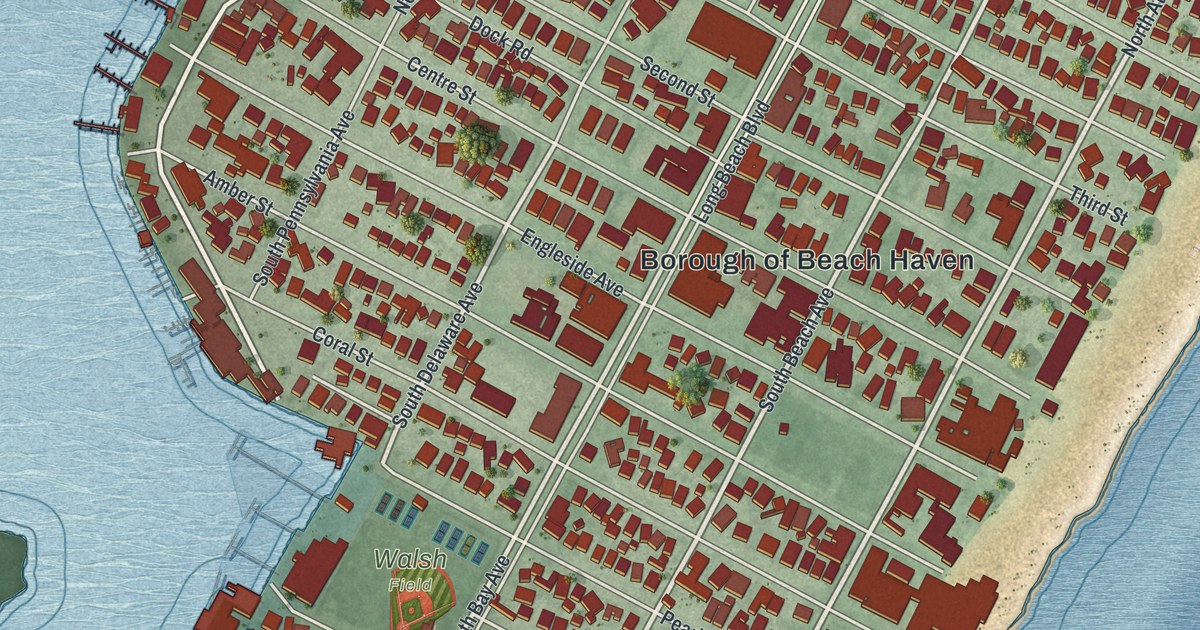 Map of Beach Haven, New Jersey in 2026