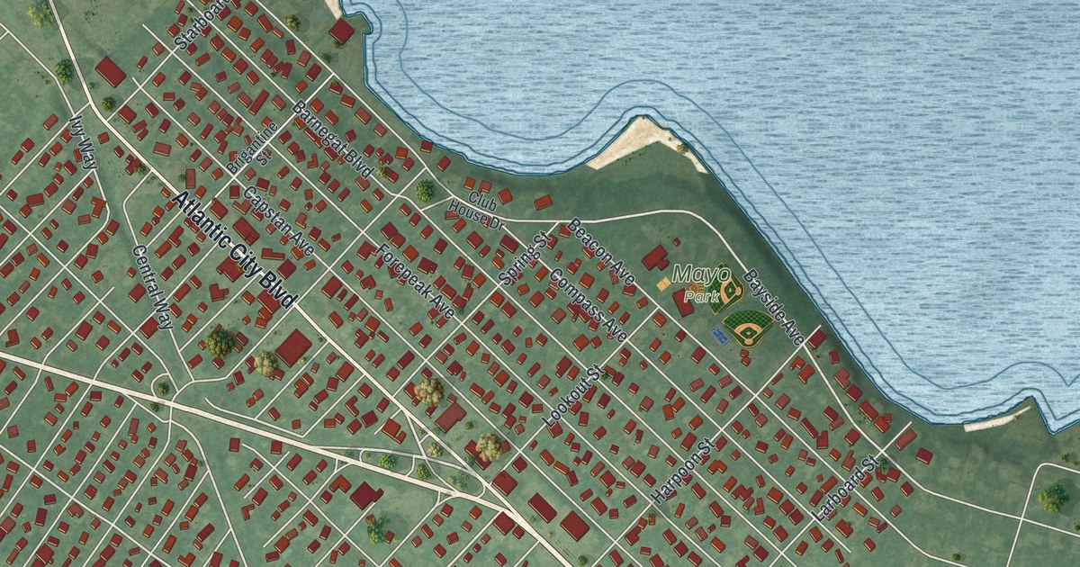 Map of Beachwood, New Jersey in 2026