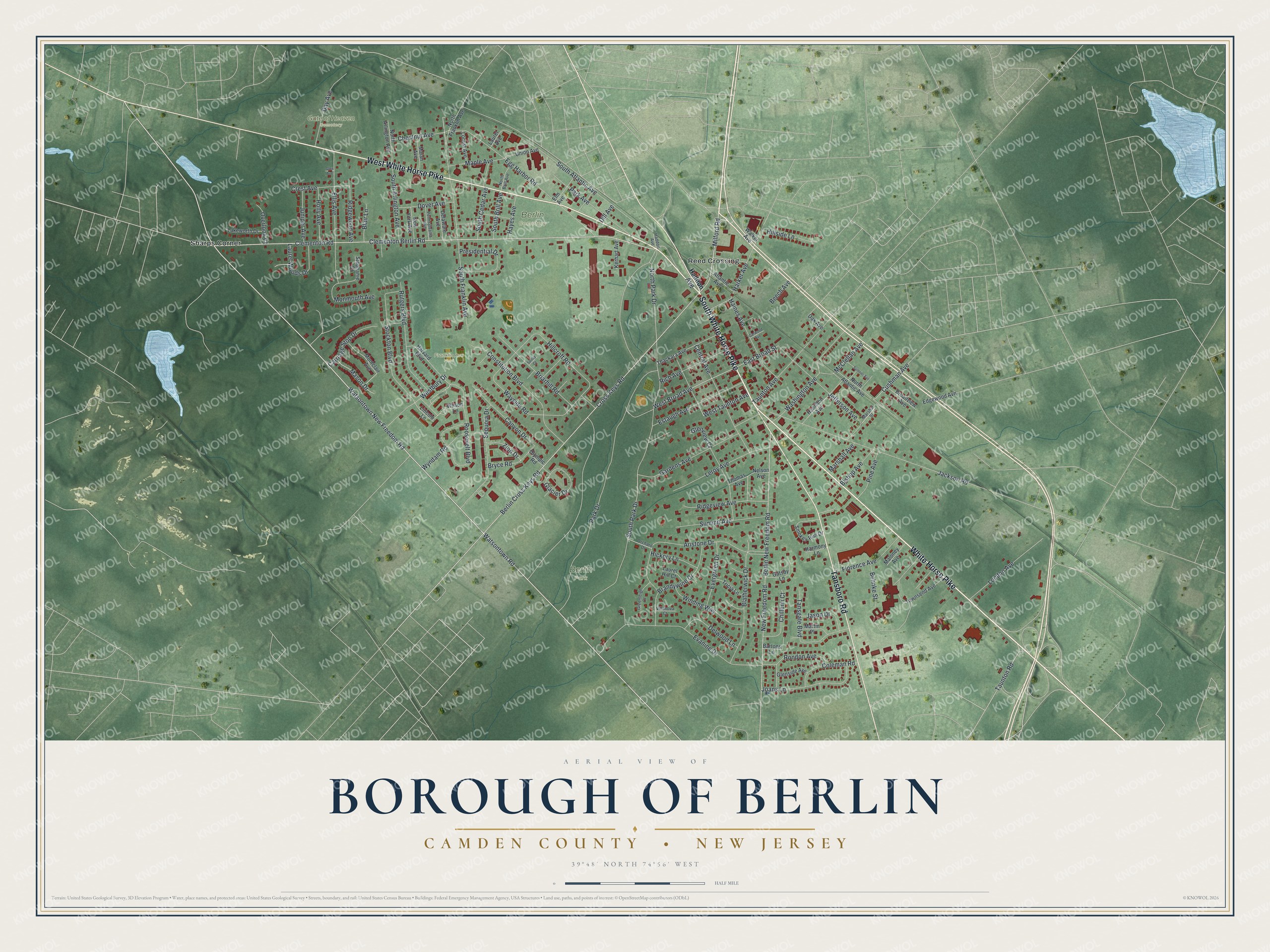 Watermarked full-map preview of Borough of Berlin, New Jersey
