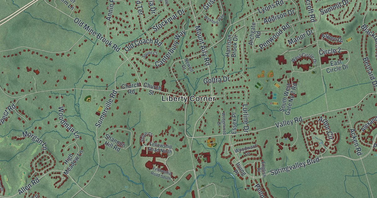 Map of Bernards, New Jersey in 2026