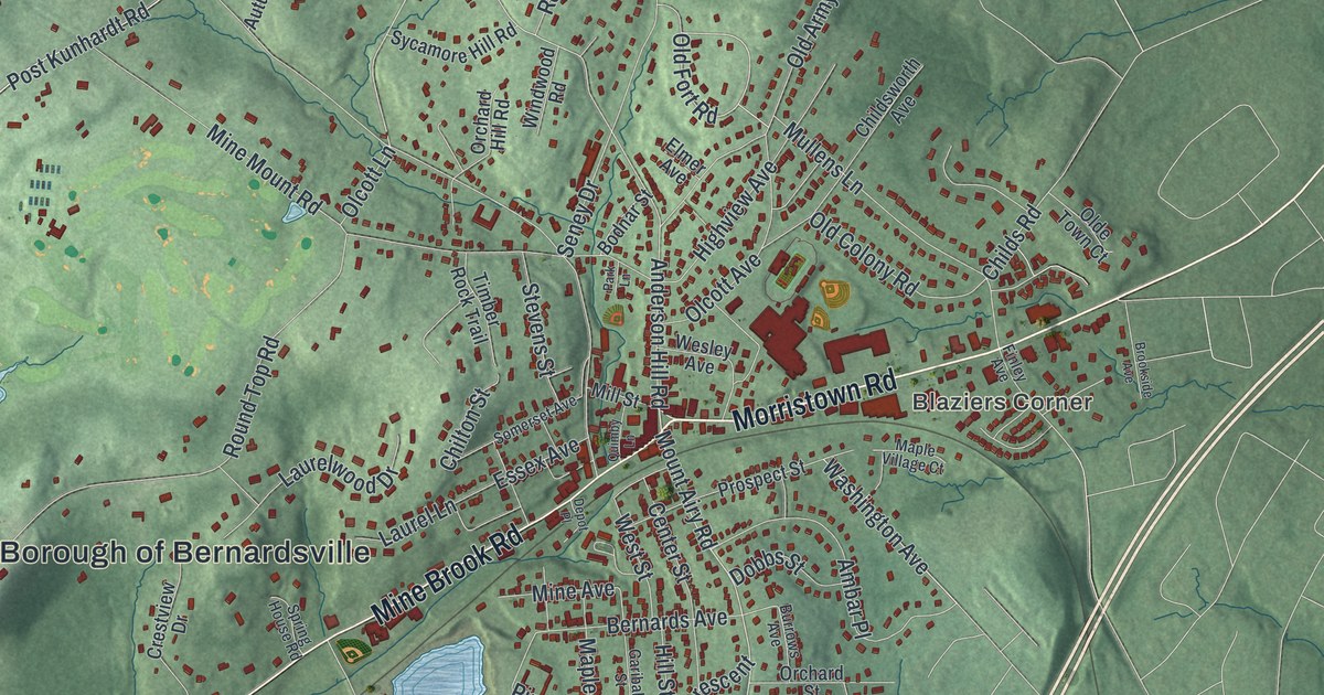 Map of Bernardsville, New Jersey in 2026