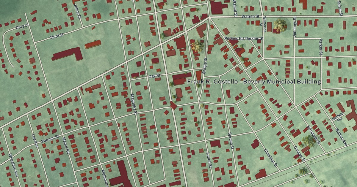 Map of Beverly, New Jersey in 2026
