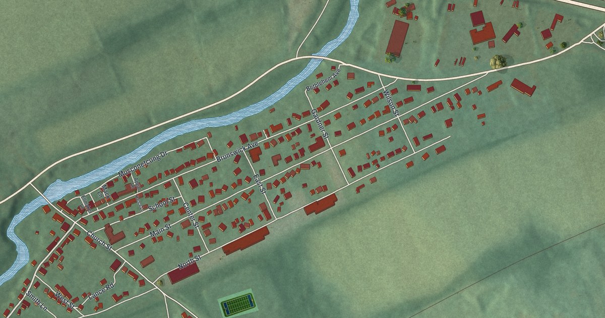 Map of Bloomsbury, New Jersey in 2026