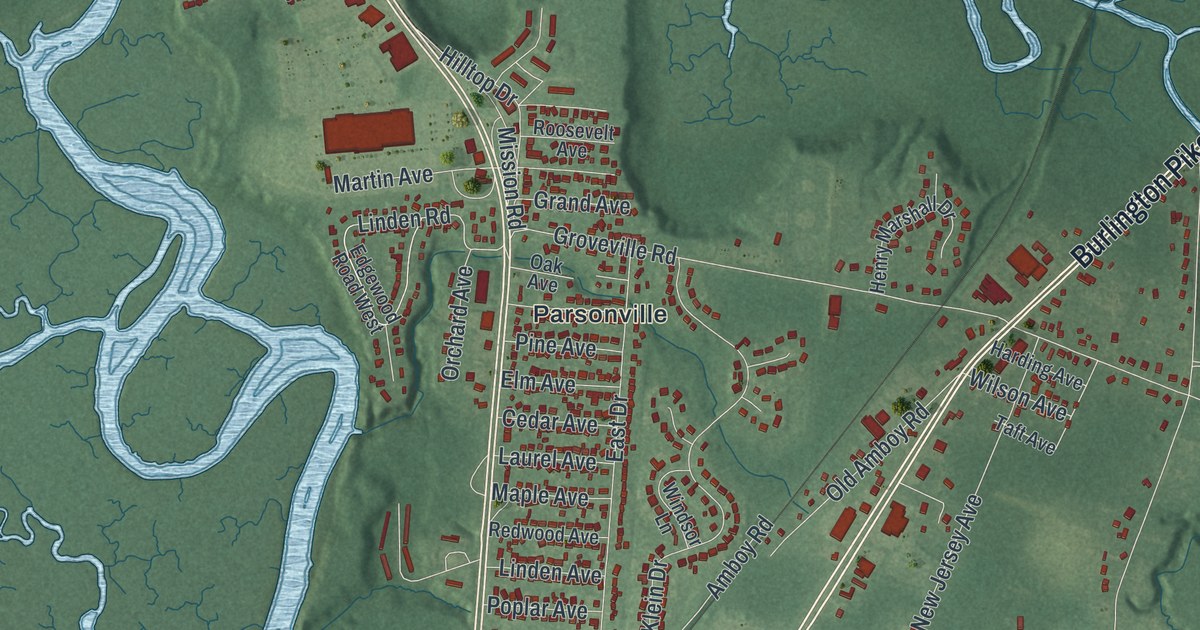 Map of Bordentown, Burlington County, New Jersey in 2026