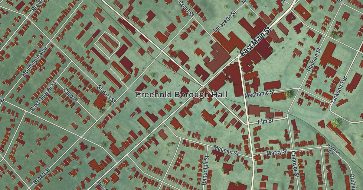 Map of the Borough of Freehold, Monmouth County, New Jersey in 2026