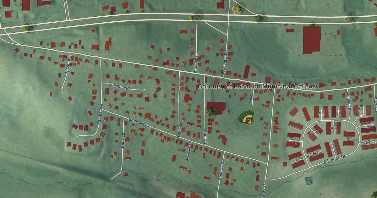 Map of the Borough of Lebanon, Hunterdon County, New Jersey in 2026