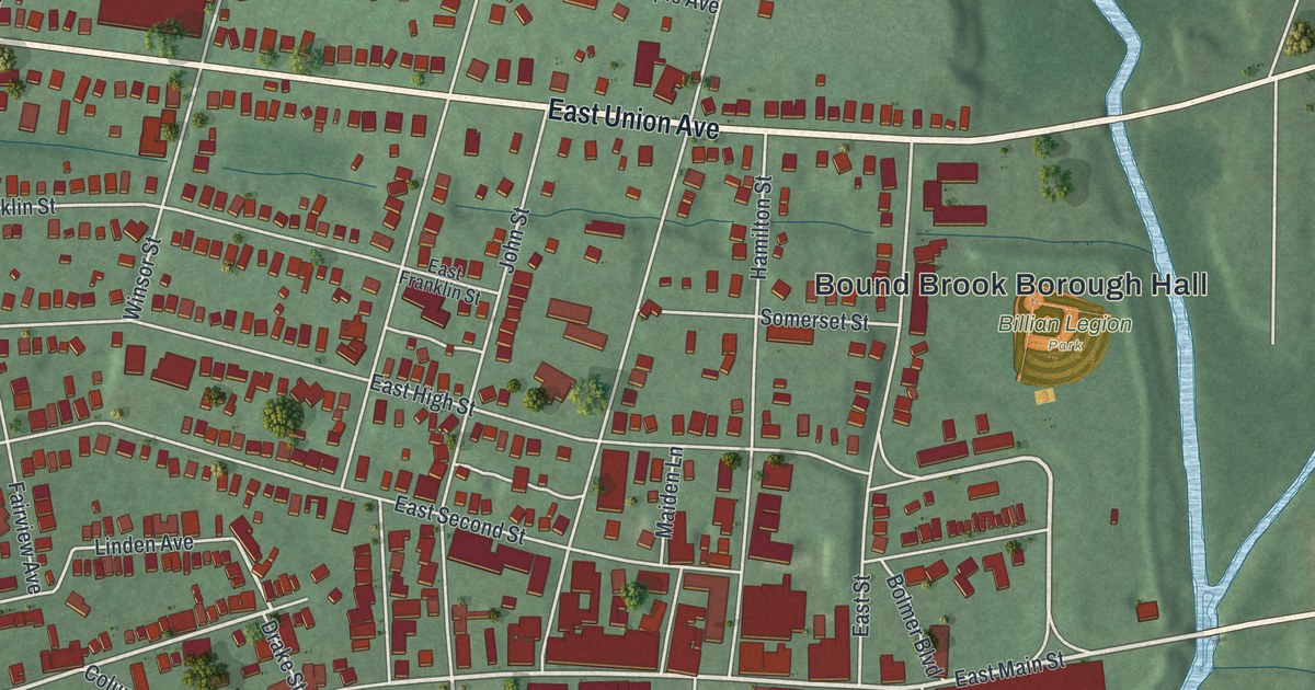 Map of Bound Brook, New Jersey in 2026