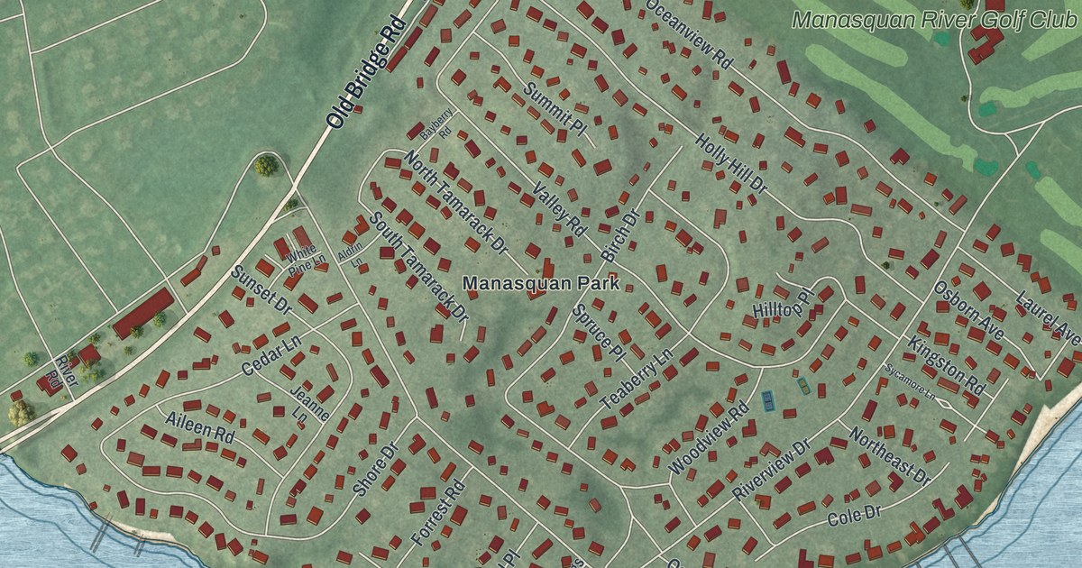 Map of Brielle, New Jersey in 2026