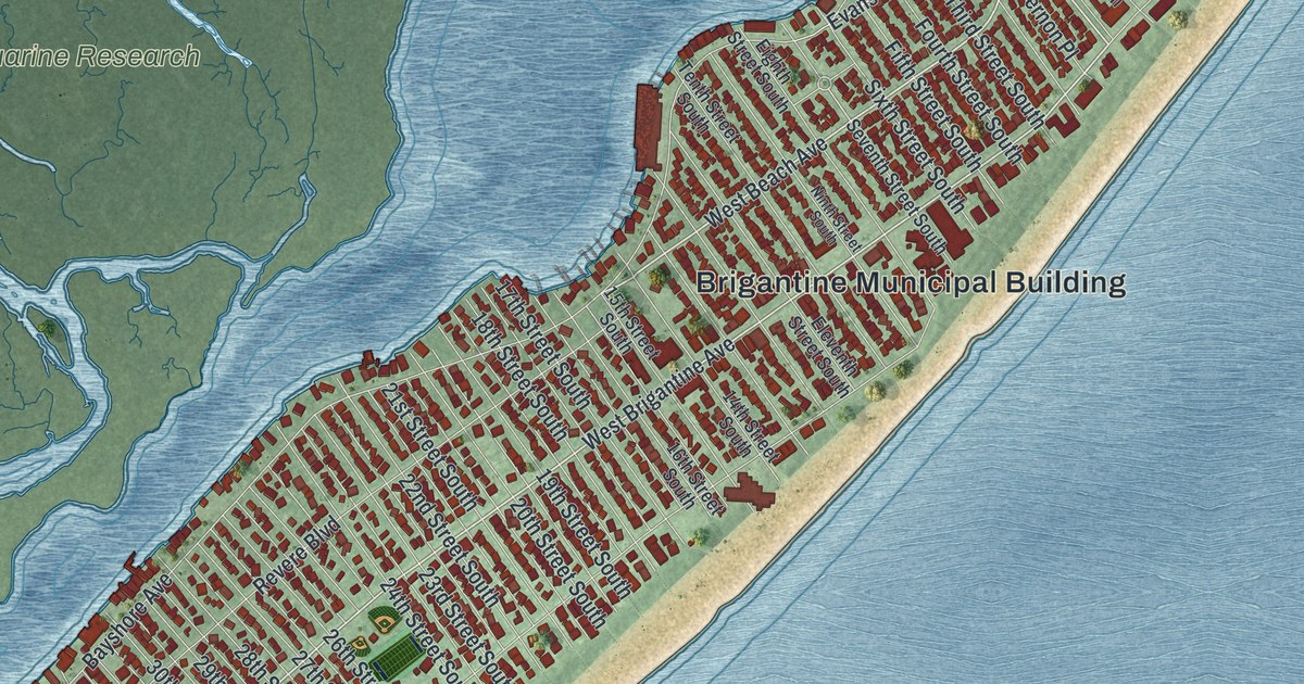 Map of Brigantine, New Jersey in 2026