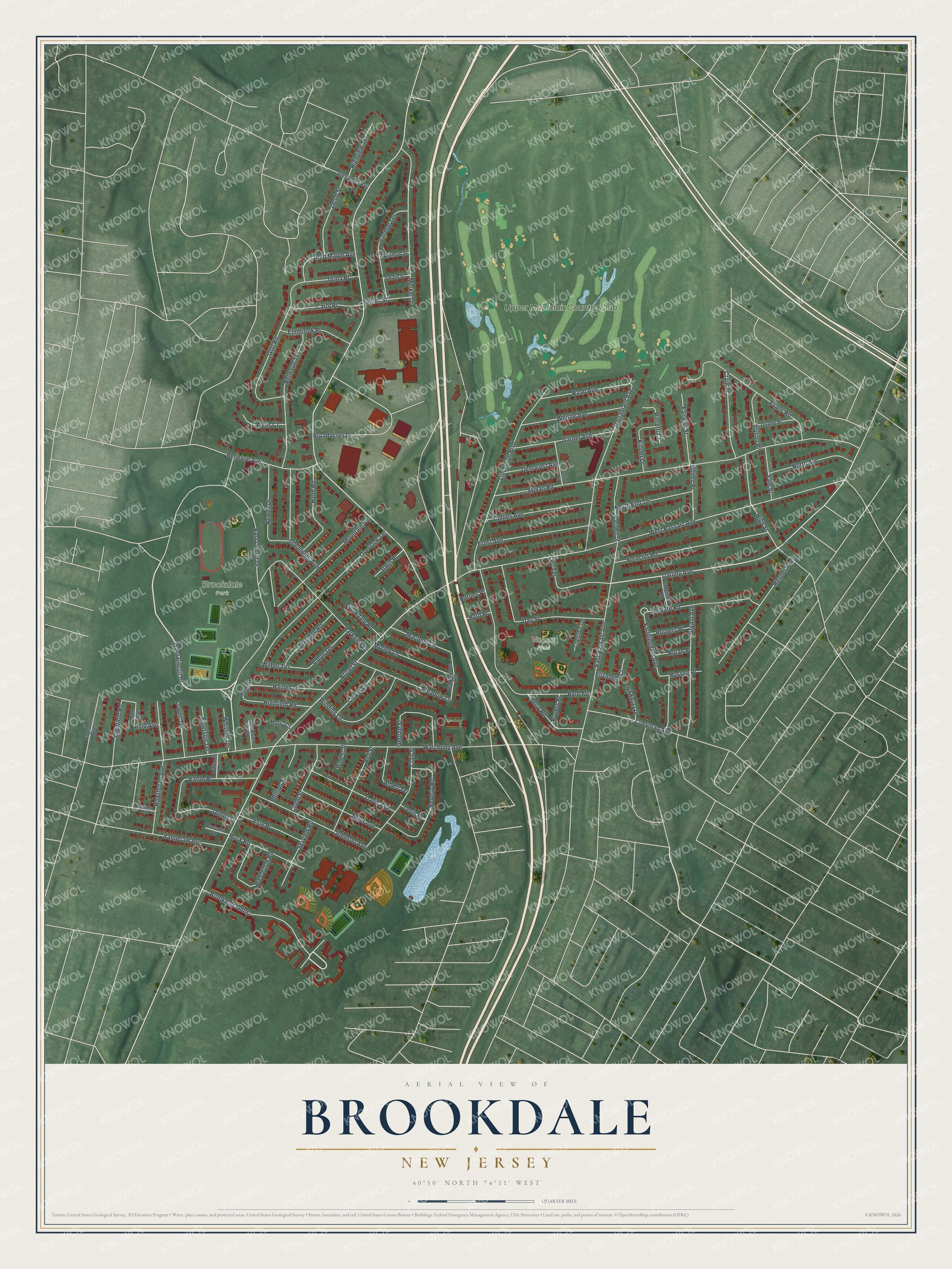 Watermarked full-map preview of Brookdale, New Jersey